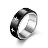 Titanium Steel Cross Rotating Finger Ring WG23678-08-1