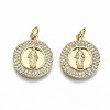 Brass Micro Pave Clear Cubic Zirconia Pendants ZIRC-S067-129-NF-1