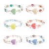Acrylic Heart & Glass Pearl Beaded Stretch Bracelet for Kids BJEW-JB08391-1