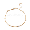 304 Stainless Steel Round Snake Chain Anklets AJEW-G024-13G-1