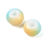 Opaque Spray Painted Glass Beads GLAA-G118-01-3