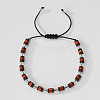 Natural Red Agate Beads Braided Bead Bracelets for Men FW9359-5-1