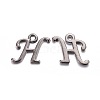 Gunmetal Plated Alloy Letter Pendants PALLOY-P097-03-H-1