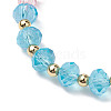 Transparent Acrylic & Faceted Glass Beaded Stretch Bracelets for Women BJEW-JB10627-3
