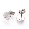 Non-Tarnish 304 Stainless Steel Ear Stud Findings STAS-O119-15B-P-1