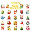 50Pcs Christmas Theme Cartoon Paper Stickers DIY-P085-09-5