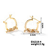 Chic Twisted Doughnut Design Copper Hoop Earrings KE0163-2-1