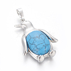 Synthetic Turquoise Pendants G-L512-A13-2