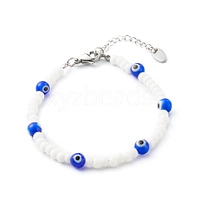 Round Glass Beaded Bracelet BJEW-JB06484