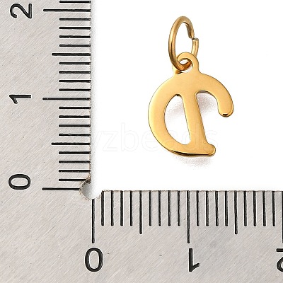 Ion Plating(IP) 304 Stainless Steel Enamel Alphabet Charms STAS-F308-02G-D-1