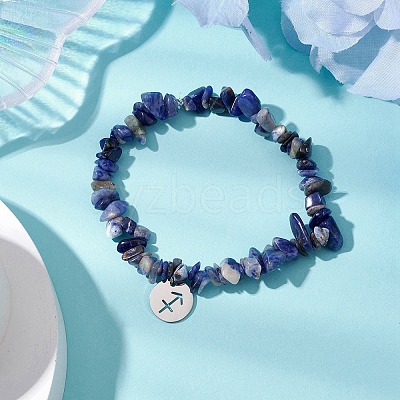 Natural Sodalite Stretch Bracelets BJEW-JB11147-09-1