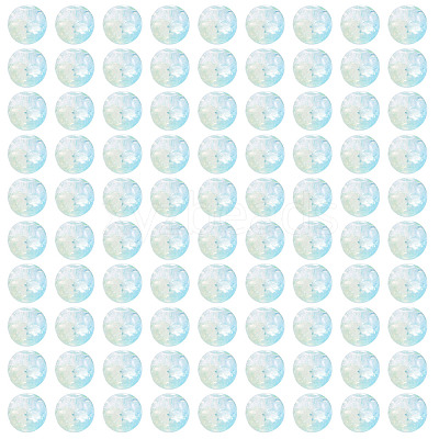 100Pcs Crackle Transparent Glass UV Reactive Beads GLAA-TA0004-28B-1