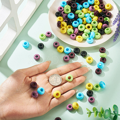 120Pcs 6 Colors Opaque Acrylic European Beads SACR-TA0001-24-1
