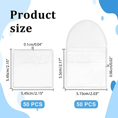 100Pcs 2 Styles Dustproof PVC Commemorative Coin Storage Envelope Bags for Jewelry ABAG-PH0001-49-1
