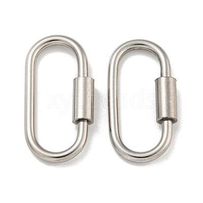 Non-Tarnish 304 Stainless Steel Screw Carabiner Lock Charms STAS-C092-01A-P-1
