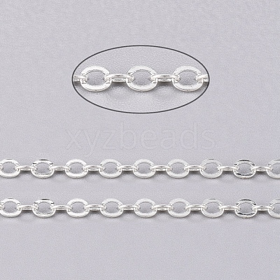 Brass Flat Oval Cable Chains CHC025Y-S-1
