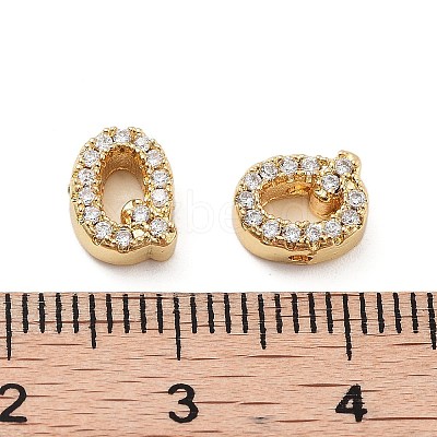 Rack Plating Brass Micro Pave Clear Cubic Zirconia Beads KK-G500-30G-Q-1
