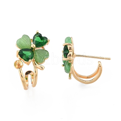 Brass Stud Earring Findings KK-N216-533-1