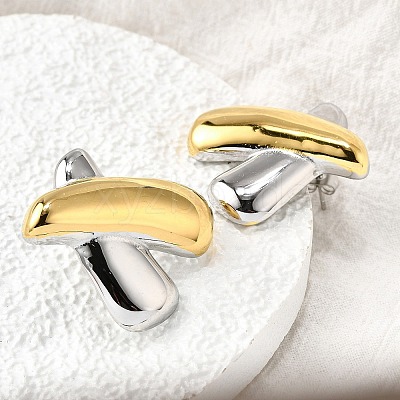 304 Stainless Steel Stud Earrings EJEW-D308-02PG-1