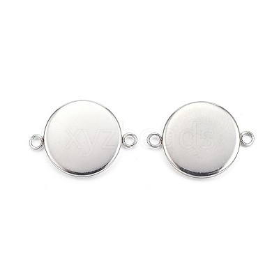 Tarnish Resistant 304 Stainless Steel Cabochon Connector Settings X-STAS-G127-14-14mm-P-1
