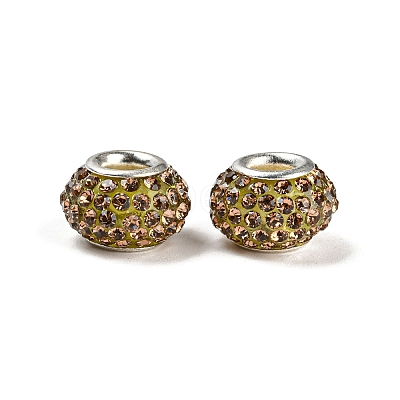 Grade A Rhinestone European Beads CPDL-H001-12x9mm-13-1