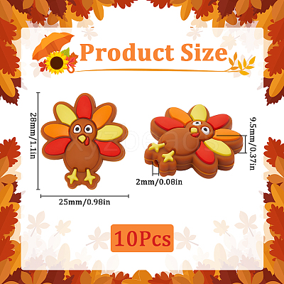 10Pcs Thanksgiving Day Food Grade Eco-Friendly Silicone Beads SIL-SP0001-10-1