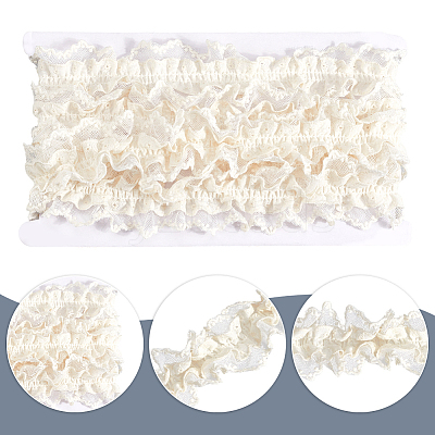 Cotton Pleated Elastic Lace Ribbon OCOR-WH20006-30B-1