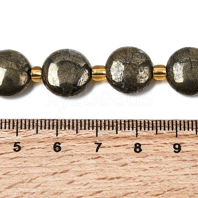 Natural Pyrite Beads Strands G-Z131-H01-01-1
