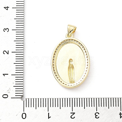 Brass Micro Pave Clear Cubic Zirconia Pendants KK-B141-48G-01-1