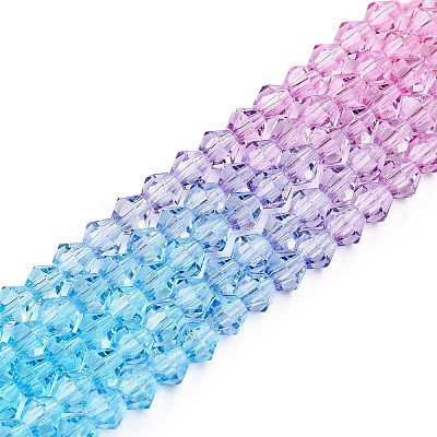 Gradient Color Baking Paint Glass Bead Strands LS-DGLA-A039-T2mm-A07-1