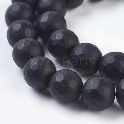Synthetic Black Stone Beads Strands X-G-C059-10mm-1-1