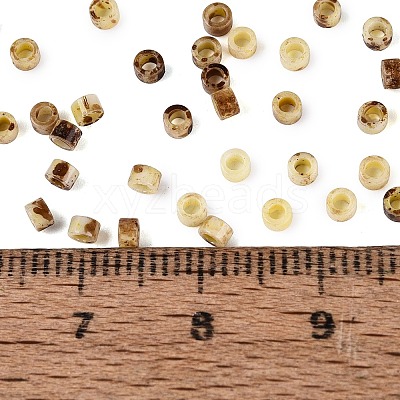 Opaque Picasso Cylinder Glass Beads SEED-Q039-06A-20-1