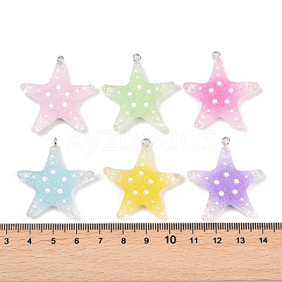 Transparent Resin Pendants RESI-P049-02B-P-1