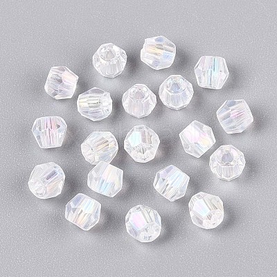Transparent Spray Painted Glass Beads EGLA-N018-4mm-12-1