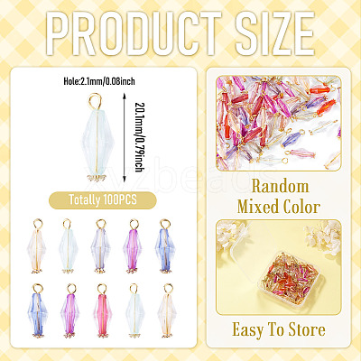 100Pcs Acrylic Pendants PALLOY-TAC0296-1