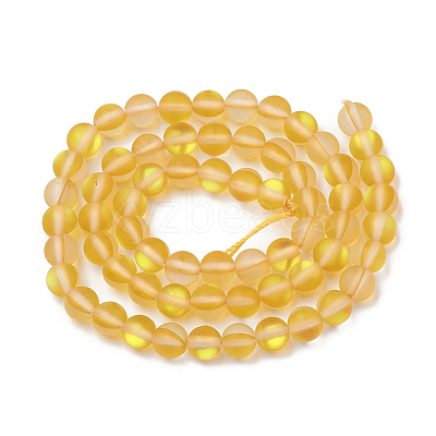 Synthetic Moonstone Beads Strands G-R375-6mm-A07-1
