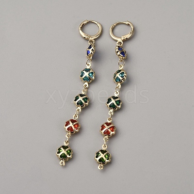 Brass Leverback Earrings EJEW-WH0004-209G-1
