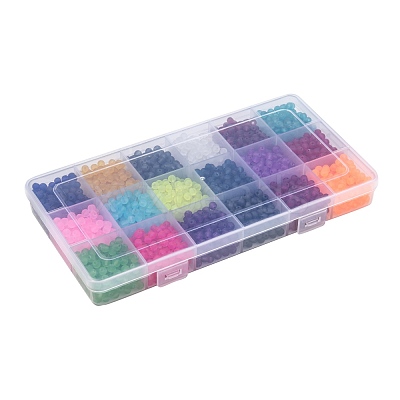 18 Colors Transparent Glass Beads FGLA-X0001-04A-4mm-1