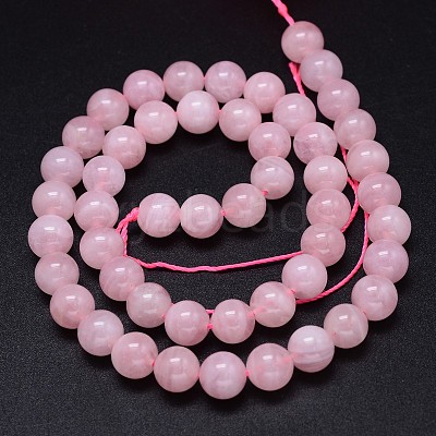 Pink Color Natural Madagascar Rose Quartz Beads Strands G-F222-41-10mm-1