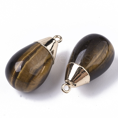 Top Golden Plated Natural Mixed Gemstones Pendants G-T131-02-1