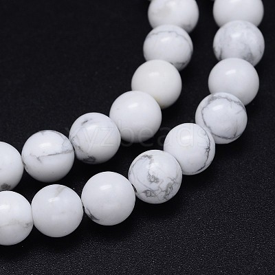 Round Natural Howlite Bead Strands LS-G-F222-14-8mm-1