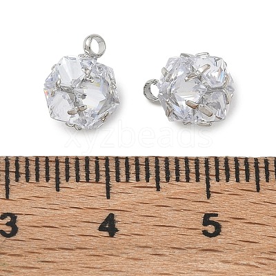 Brass Pave Clear Cubic Zirconia Charms CU-CBAD360-08P-01-1
