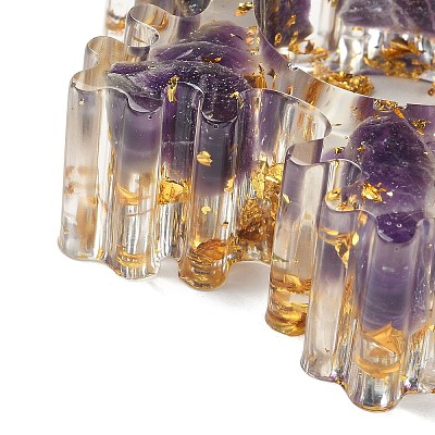 Natural Amethyst & Resin Candle Holder Molds DJEW-H012-02A-1