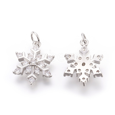 Brass Micro Pave Cubic Zirconia Pendants X-KK-F774-10P-NR-1