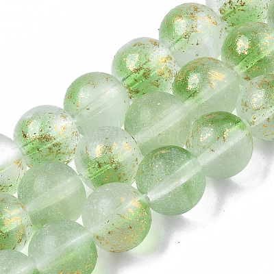 Frosted Spray Painted Glass Beads Strands GLAA-N035-03D-C02-1
