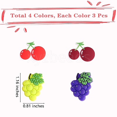 12Pcs 4 Style Silicone Beads JX771A-1