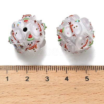 Christmas Theme Polymer Clay Rhinestone Beads with Resin X-RESI-Z045-01D-1