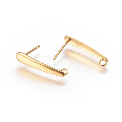 304 Stainless Steel Ear Stud Components STAS-F227-20B-G-1