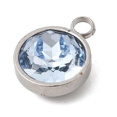 Birthstone Theme March 304 Stainless Steel Pendants STAS-G082-17P-03-1