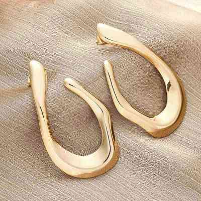 304 Stainless Steel Teardrop Stud Earrings EJEW-B108-13G-1